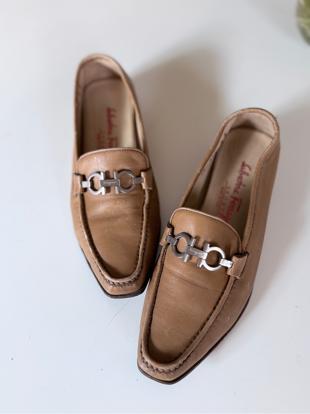 Salvatore FerragamoLeather Loafers with Silver Gancini Hardware - Picture 7 of 16